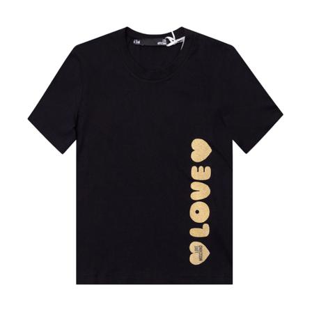 Love Moschino Appliquéd T-shirt Sort, Dame