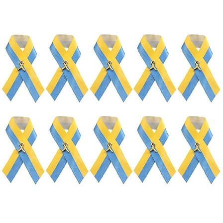 10 stk. Ukraine bånd pin Multipurpose Satin Ukrainsk flag fredsknude broche