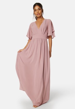 Bubbleroom Occasion - Butterfly Sleeve Chiffon Gown - 46