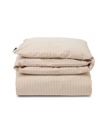 Lexington Beige/Dark Blue Striped Lyocell/Cotton Duvet Cover