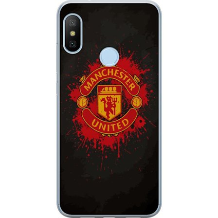 Kompatibelt Mobildeksel til Xiaomi Xiaomi Mi A2 Lite Manchester United logo i rød og gul farge med røff sportslig bakgrunn