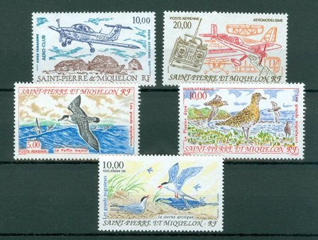 St. Pierre & Miquelon - Årgang Luftpost 1991-1995 - Postfrisk