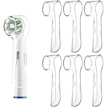 6 st genomskinliga skyddshättor för oral boss b, skydd för eltandborstar, praktiska för resor och håller damm borta för bättre hälsa