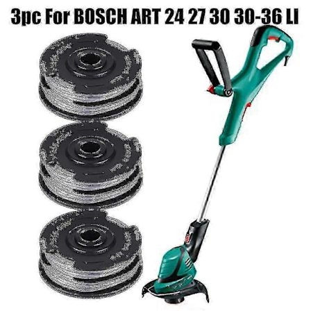 3 st För Bosch Art 24 27 30 30-36 Li Kanttrimmer Trimmer Klipplina Spole Matning 6m 1.6mm Trädgårdsverktyg Reservdelar