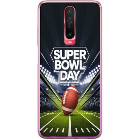 Yhteensopiva Puhelinkuori Xiaomi Redmi K30 Super Bowl Day juliste, jossa amerikkalainen jalkapallo valaistuksella varustetulla areenalla dramaattisess