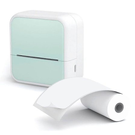 Bærbar termisk skriver Mini skriver med klistremerker skriver for notater journal DIY barnegaven grønn