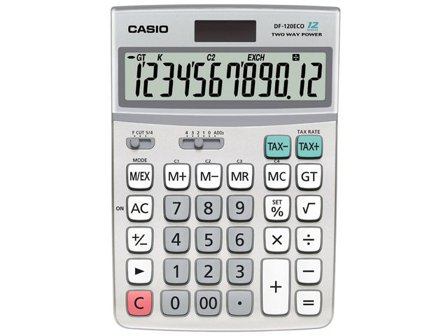 CASIO Bordsräknare DF-120ECO - Lyreco - Kontorsmaskiner - Räknare - Bordsräknare