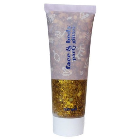 Transparent hvid ansigts- og kropsglimmer - Party glimmer festival rave kostume, egnet til kvinder og børn.