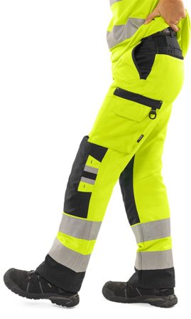 Arbetsbyxor Fristads Dam Varselbyxa Green 2642 GPLU klass 2, dam, Varsel Gul/Svart Arbetskläder