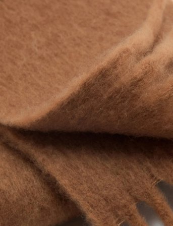 Mango Fringed Edge Scarf - Brown - ONE SIZE