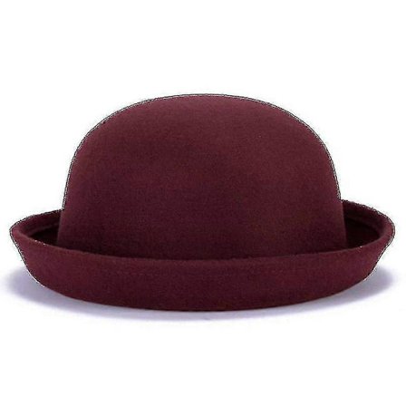 Trendig Dam Enfärgad Bowler Derby Ull Filt Hatt