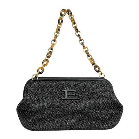 Ermanno Scervino, Chain Strap Handbag Zwart, Dames, Maat:ONE Size,polyester
