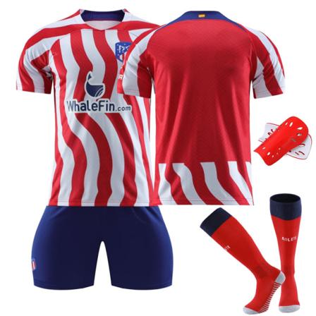 22-23 Atletico Madrid kotipaita nro 8 Griezmann paita setti nro 7 Philips sukat Correa jalkapalloasu No size socks + protective gear #20