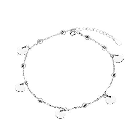 Ankelkæder Ankelarmbånd Kæde Barefoot Beach Foot Smykker 925 Sterling Sølv Simple Personality Wafer Beach Silver 925 silver