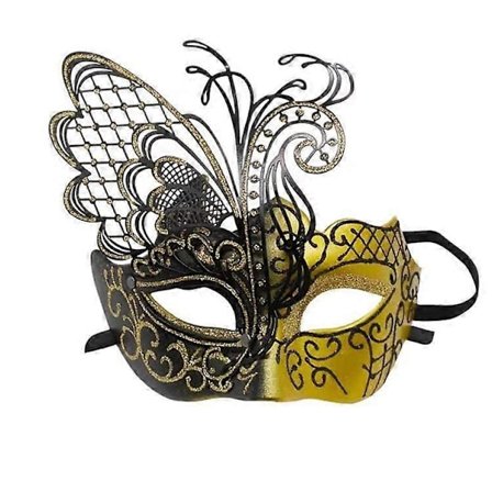 Maskerade maske til kvinder, venetiansk maske/Halloween/fest/bal/Mardi Gras/bryllup/vægdekoration (guld sommerfugl)