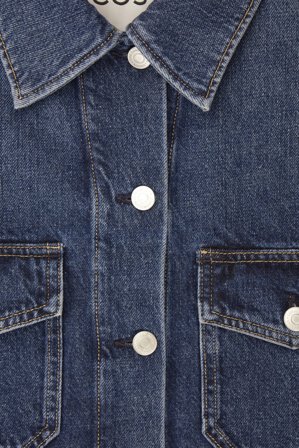 COS Women's Giacca Cropped In Denim in Blu