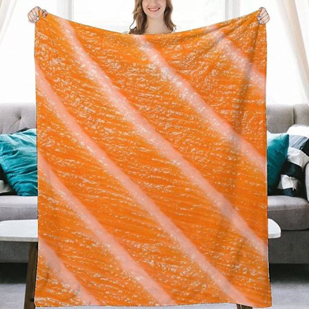 3D Sjove Realistiske Mad Laks Sushi Flannel Fleece Kasttæpper 100cm*70cm Bløde Hyggelige Fluffy Vinter Efterårstæppe Hyggelig Blød Fuzzy Plush Hjem 