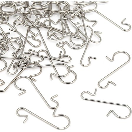 120 Julekuglekroge S-formede små hurtige kroge til julekugler Sølv