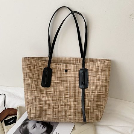 Stor dame skulder tote veske daglig skole arbeid veske for alt, 1PC-KHAKI