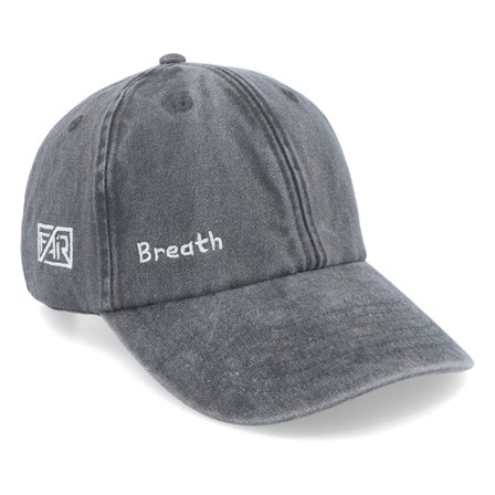 Fair - Musta unconstructed Lippis - Breath Side Logo Washed Black Dad Cap @ Hatstore