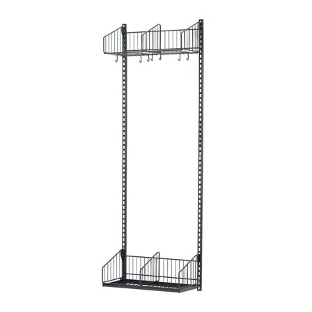 Ścienny regał do szatni TRÅD, moduł podstawowy, 600x2000 mm, ciemnoszary