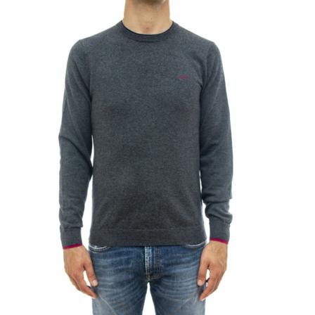 Sun68 Maglia Round Double RIB Grå, Herre Strik