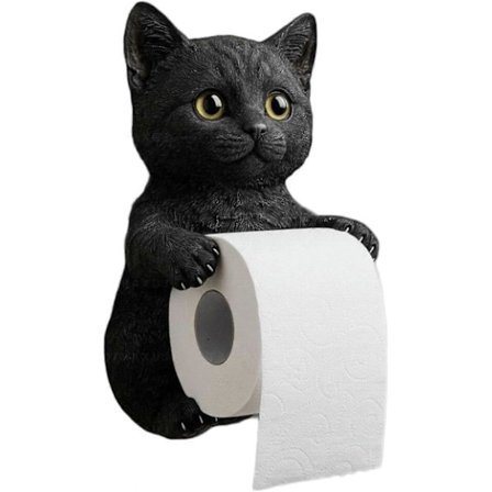 Katte Papirholder, Sjov 3D Kat Papirhåndklædeholder, Sød Dekorativ Toiletpapirholder Vægmontering til Badeværelse Køkken,[qb][ca]