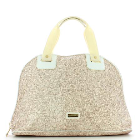 Borbonese, Large jet beige handbag Beige, Dames, Maat:ONE Size