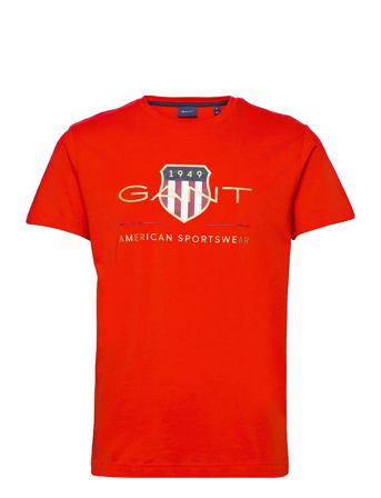 D2. Archive Shield Ss T-Shirt T-shirt Rød GANT