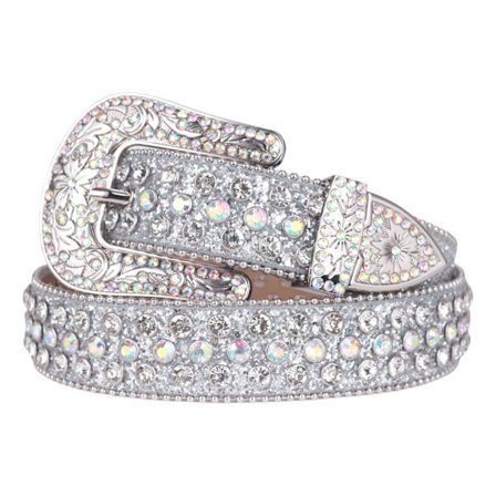 Fashion Rhinestone Belts For Women Men Leather Diamond Bling Strap Studded Y2K Cowgirl Cowboy Jeans Waistband