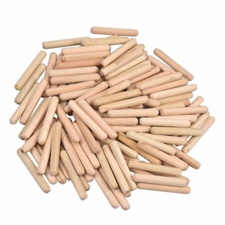 100 stk. Rillede trædyvler Konisk Twill og Birk 6mm x 40mm