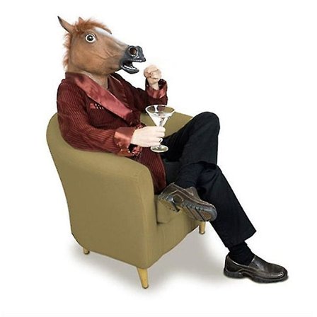 Realistisk hestehodemaske Full Head Fur Mane Latex Creepy Animal Mask For Halloween Party