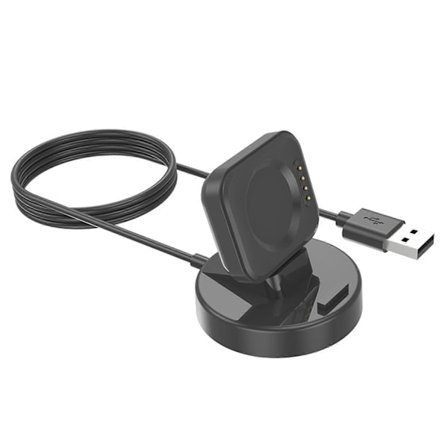 USB-ladekabel for smartklokke, dataholder, strømlader, adapter, dokkingstasjon, feste, vugge, egnet for Watch 3/2/3, svart