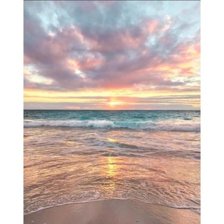 30x40cm, 5D diamantmaleri strand solopgang landskab 5d diamant p