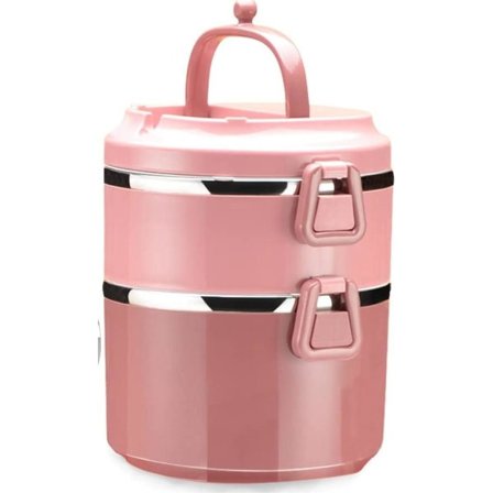 IC 2-etasjes matboks i rustfritt stål Lekkasikkert matbeholder Stabelbar lunsjboks