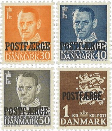 Danmark 1949-1950 - Postfærge AFA 32-35 - Postfrisk