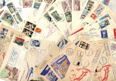 Førsteflyvningskuverter fra/til Frankrig 1953-1978 - 25 forskellige