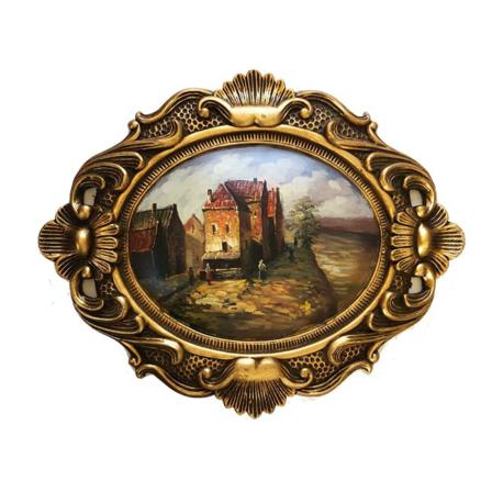 European City, Oljemålning Med Ram, Innermått 20x25 Cm Multifärg One Size