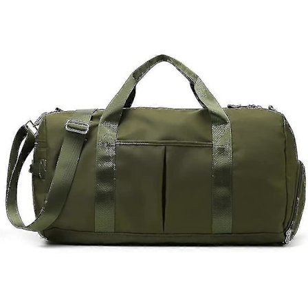 Sports Gymtaske Med Skotaske Våd Taske Duffel Taske Vandtæt Rejsetaske Til Kvinder Mænd Militærgrøn 29l