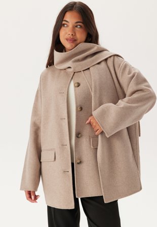 SELECTED - Slfpam Handmade Scarf Jacket - Sandshell - Kläder - - Bubbleroom