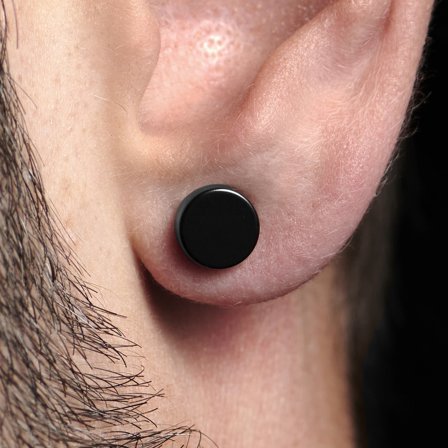8mm Black Magnet Earring for Men - Magnetic earrings