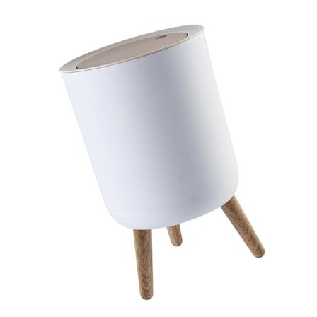 Papperskorg Rund Trycklock Hög Fot Badrum Sovrum Sopkorg