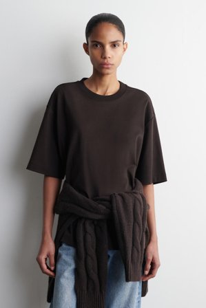 COS Women's Oversized T-Shirt in Brown