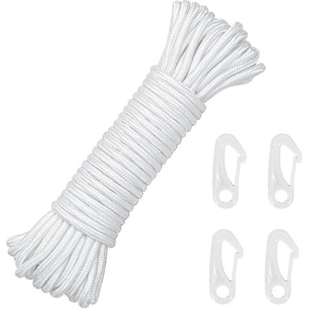 15m 6mm Nylon Flagglina Flaggstångsrep Rep Flagg Halyard