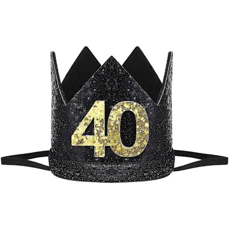 1 st Födelsedagshatt 40-årsdag Krona 40 Års Födelsedagsfest Dekoration Födelsedag Kronhatt