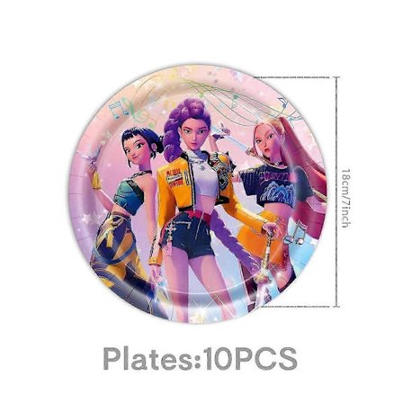 Demon Hunter Birthday Party Supplies Set: Plates, Banner, Cake Topper and Balloons for Kids