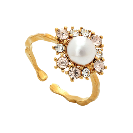 Lily and Rose Emily Pearl Ring - Rosaline Ringar Dam Guld ONESIZE