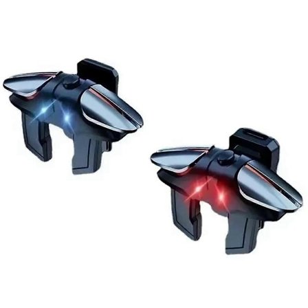 6-fingers Mobiltelefon Legering Puls Auto Fire Spel Trigger för Sikte L1R1 Knapp för IOS Android Speltillbehör