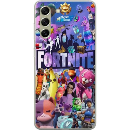 Kompatibelt Mobildeksel til Samsung Galaxy S21 FE 5G Fortnite kollasje Victory Royale karakterer skinner plyndre fargerik Fortnite spill design