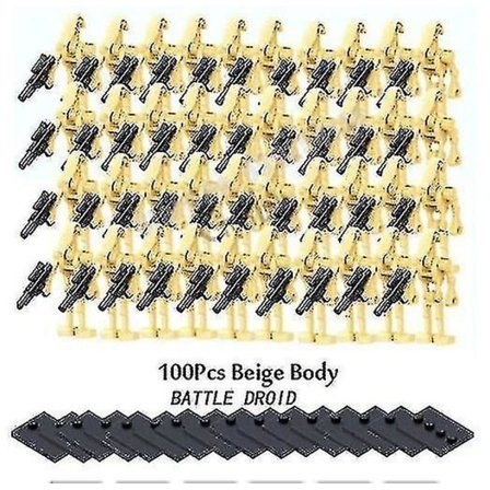 Star Wars Battle Droids Byggeklosser Mini Action Figurer Dukke Minifigurer Leker Skrivebordsdekorasjon for fans(100 stykker)